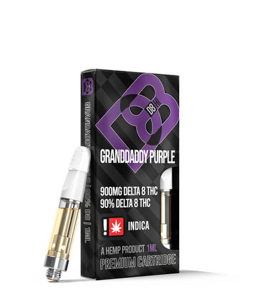 D8-HI Granddaddy Purple delta 8 THC 900mg Threaded Cartridge