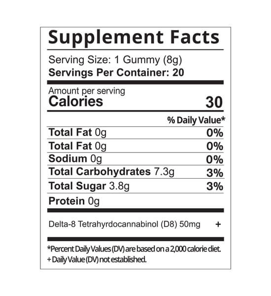 D8 HI delta 8 THC 1000mg watermelon gummy supplement