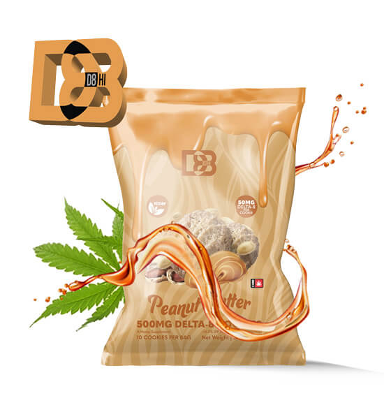 D8-HI peanut butter delta 8 THC 500mg marijuana cookies